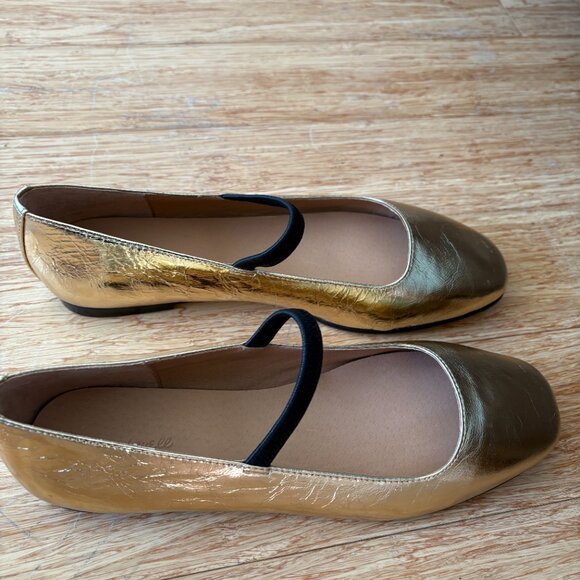 NEW Madewell The Greta Ballet Flat Gold Metallic Leather Size 8.5 NWT - Picture 6 of 6